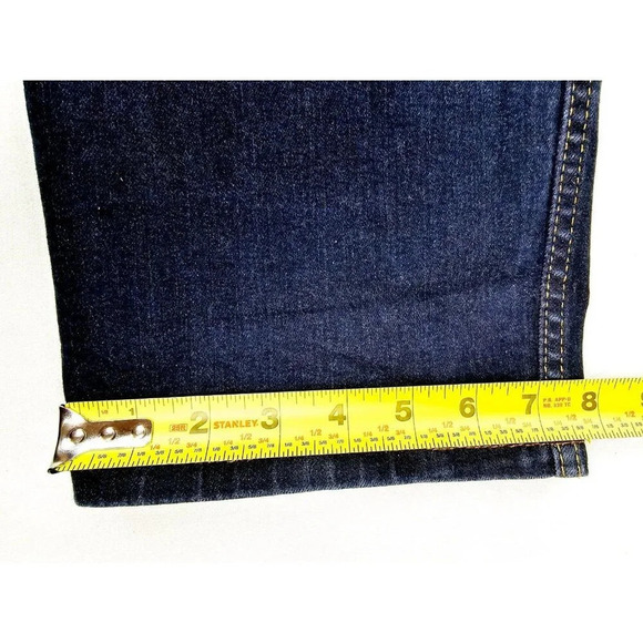 Levis Size 38X32 Men's Straight Blue Denim 5 Pocket Logo Zip Jeans - Picture 9 of 13
